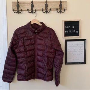 Burgundy Lightweight Puffer Jacket